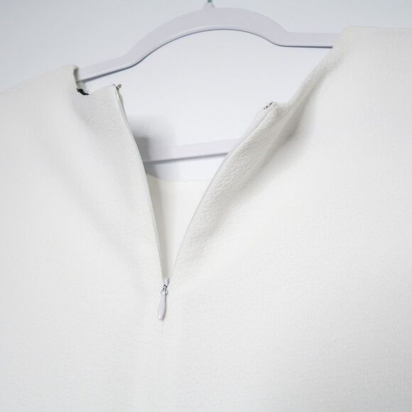 Felicity & Coco Shift Mini Dress Size Small White 3/4 Sleeve 60's Minimalist 70s - Picture 5 of 9